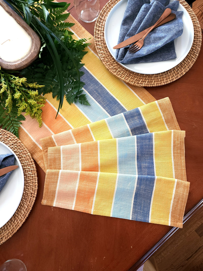 Boho Rainbow Striped Table Runner