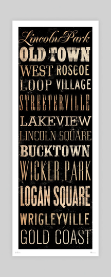 Chicago Neighborhoods Giclee Print By Stephen Fowler Archival Matte