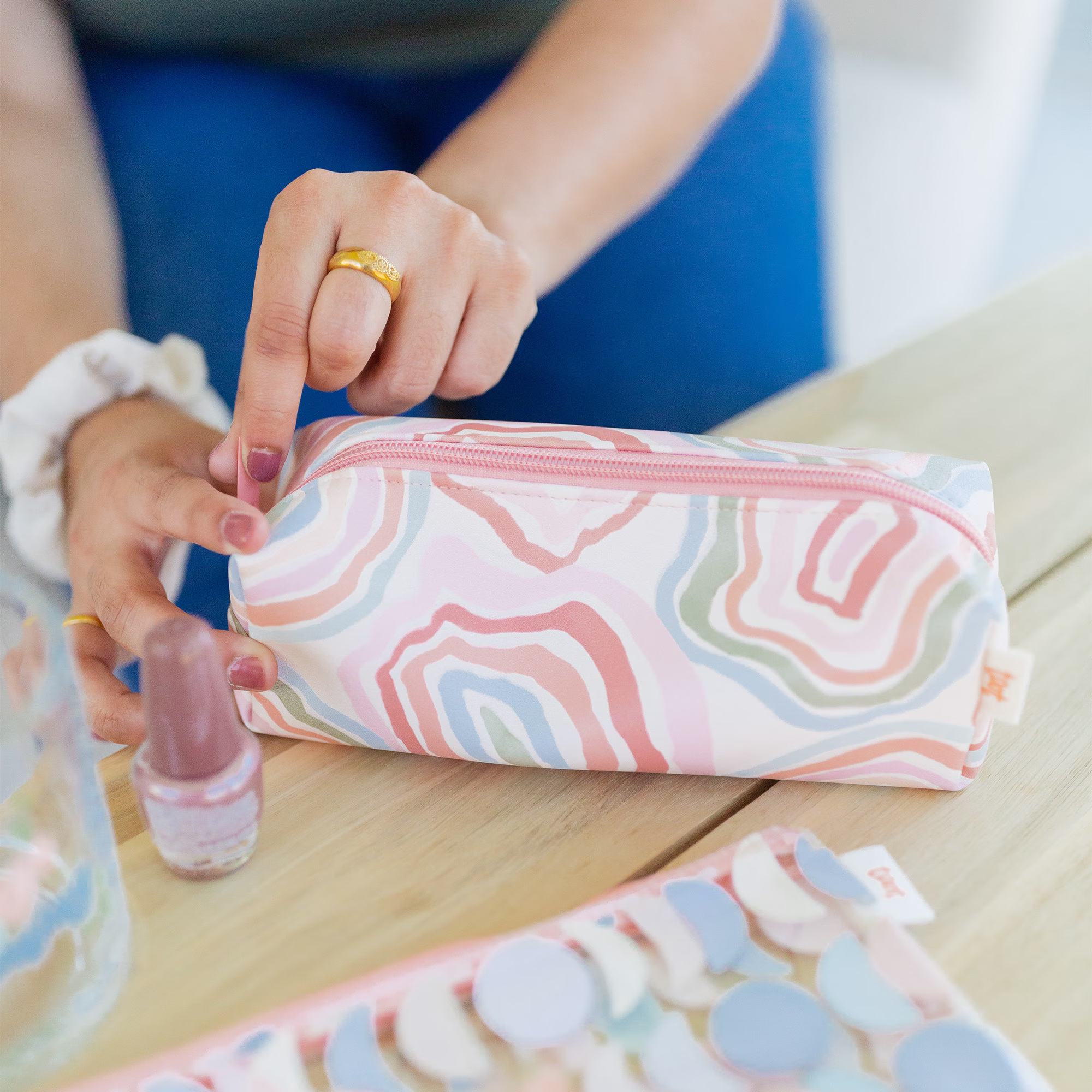 Jitterbug Squiggles, Pencil Case, Pouch, Makeup Travel Pouch