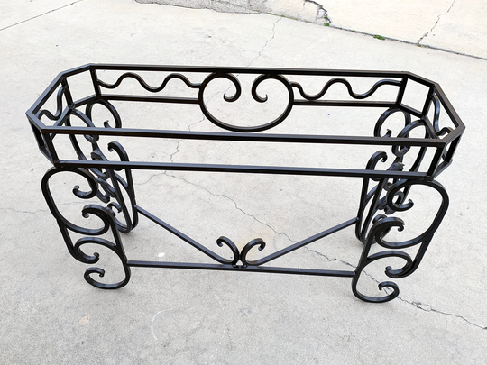 Vintage Custom Steel Console Table Base, Spanish Colonial Style, Free U.s. Shipping