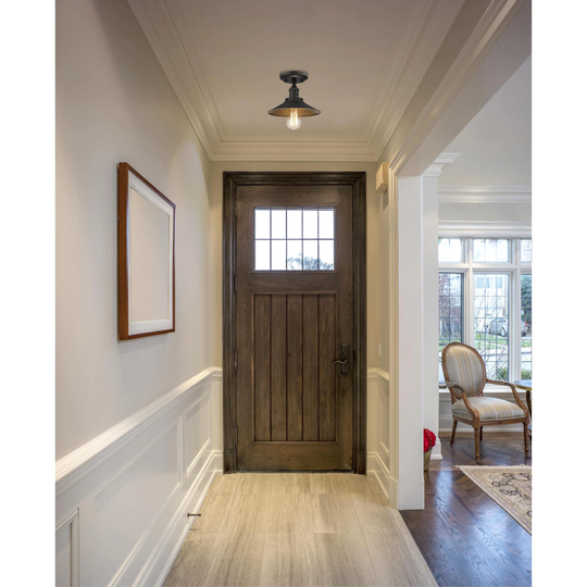 Westinghouse Louis One-Light Indoor Semi-Flush Ceiling Fixture, Oil Rubbed Bronze Finish and Metallic Bronze Interior