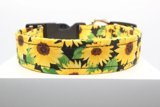 Floral Harvest Dog Collar, Handmade Collars, Print Collar. Fabric Custom Dog Collars For Dogs, Dogs