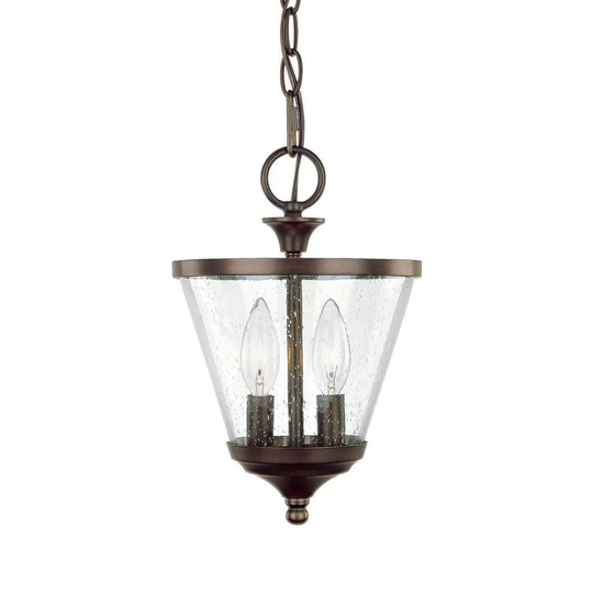 Stanton 2-light Burnished Bronze Convertable Foyer Pendant