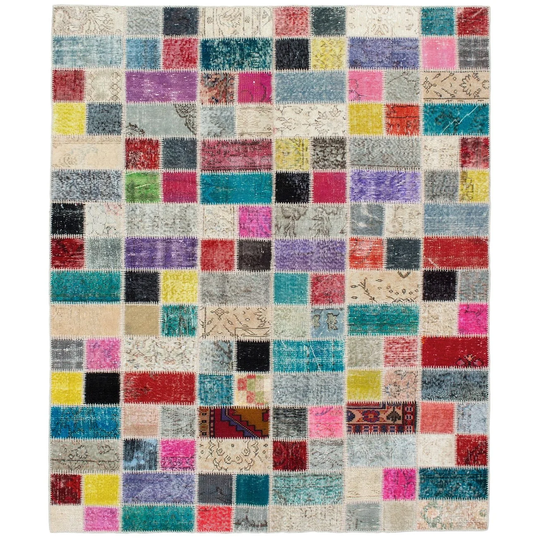 ECARPETGALLERY Hand-knotted Color Transition Patchwork Multi Wool Rug - 5'9 x 7'8