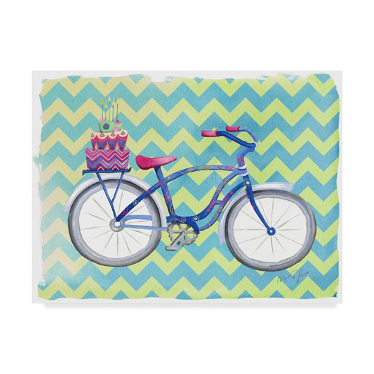 Green Girl Canvas 'Jane Bike' Canvas Art - Multi-color