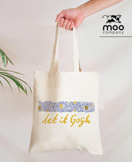 Let It Gogh Bag, Van Gogh Tote Bags, Vincent, Vincent Gogh, Starry Night, Art Artist Canvas Bag