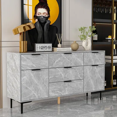 Coraleen 55.1" Wide 5 Drawer Sideboard