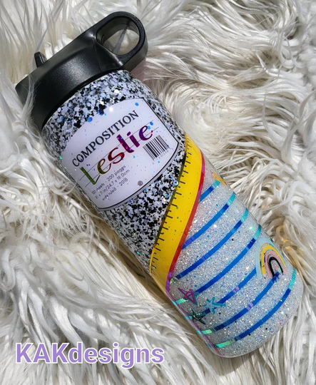 Glittery School Tumbler//Notebook, Loose-Leaf, Pencil Split Tumbler//Create Your Own Tumber -Gifts For Teachers & Students