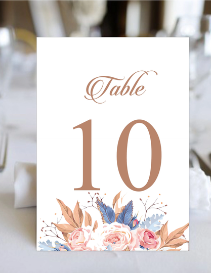 Rustic Blush Table Numbers | Seating Cards Item Tn-619-0 Lovebirdslane