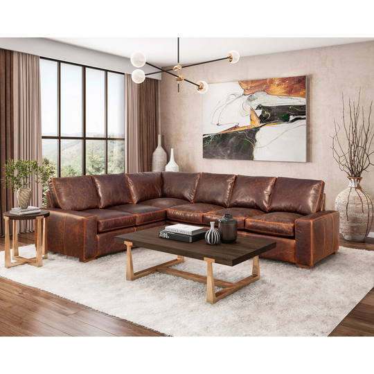 Grant Ultra-Comfort Genuine Leather Sectional Sofa