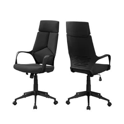Office Chair With Pedestal Base And Upholstered In A Breathable Black Polyester