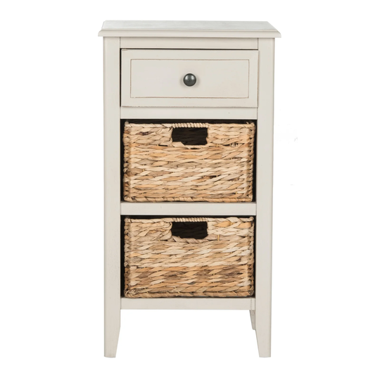 SAFAVIEH Everly Vintage Grey Drawer Storage Side Table - 15" x 11.8" x 27.6"
