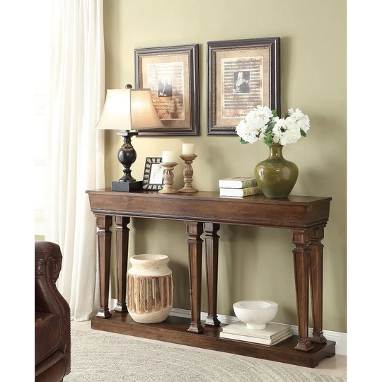 60" Garrison Wooden Sideboard Cabinet Side End Table Sofa Table Console Table with Base Display Shelf in Oak