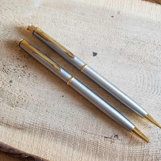 1992 Parker Insignia Ballpoint Pen & Mechanical Pencil With Gold Trim | Vintage Fountain Pens Ball Point Set