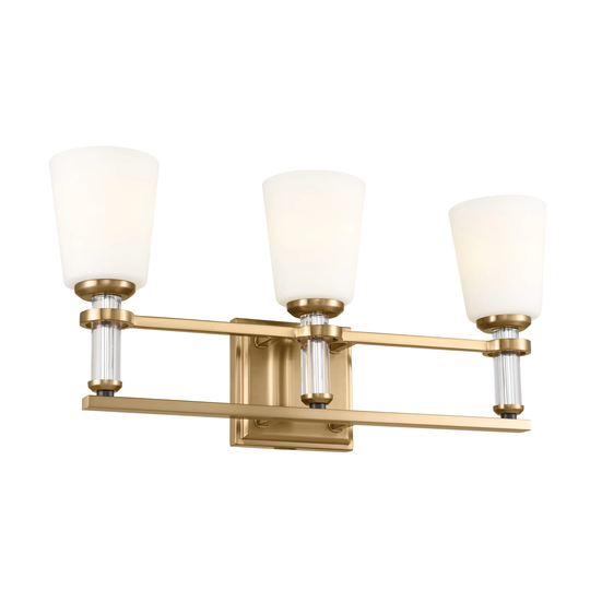 Kichler Lighting Rosalind 23.75 in. 3-Light Brushed Natural Brass Vanity Light