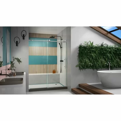 Enigma-X 76" H Single Sliding Frameless with Clearmax™ Technology Shower Door