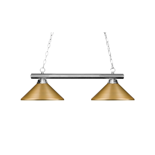 Avery Home Lighting Sharp Shooter Satin Gold 2 Light Billiard Light - Chrome