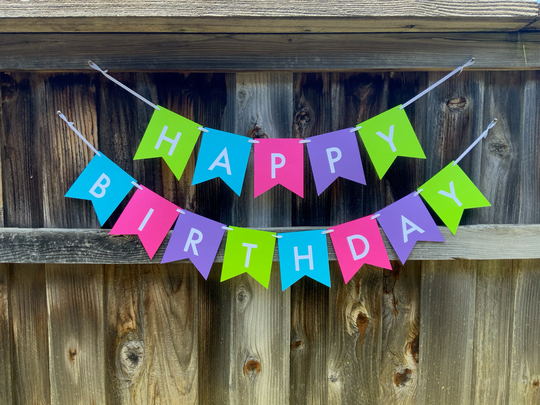 Happy Birthday Banner, Colorful Bright Banner