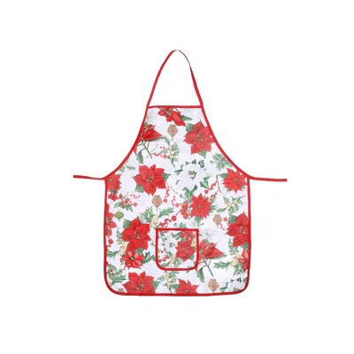 Poinsettia Print Apron