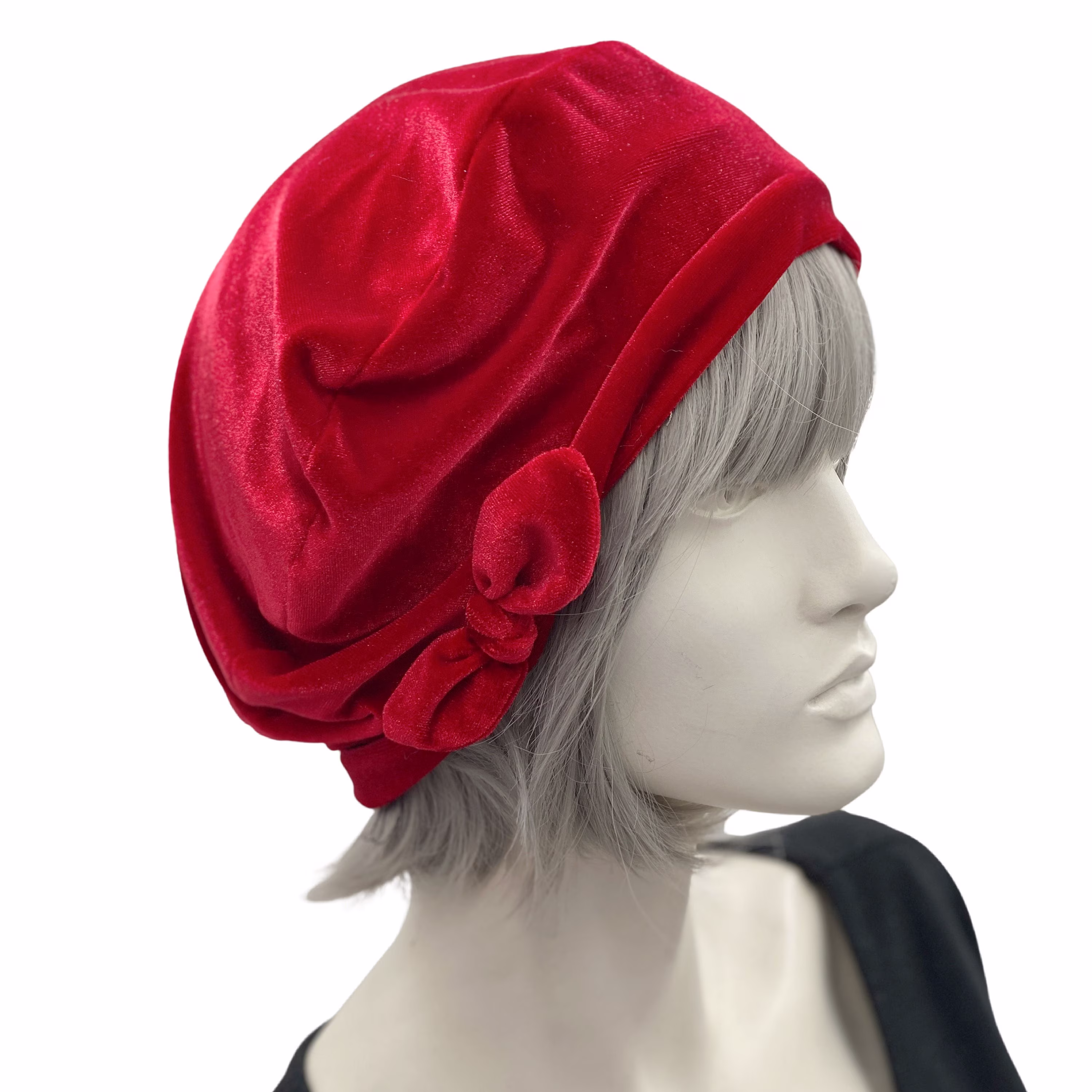 Cute Beret, Velvet Beret With Small Bow, Red Berets For Women, Best Friend Gift, Handmade in Usa