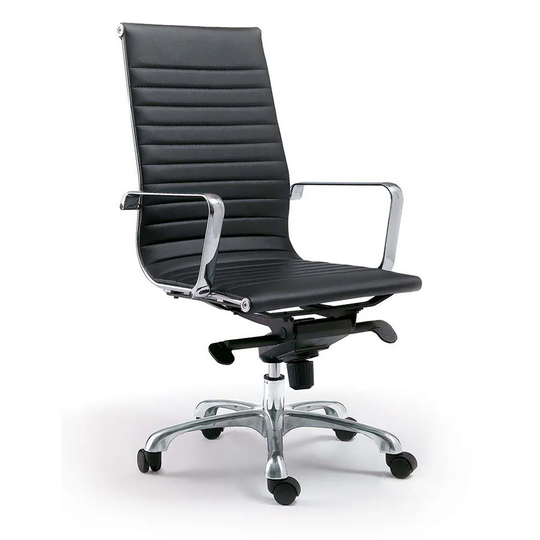 Aurelle Home Black Euro style High Back Office Chair