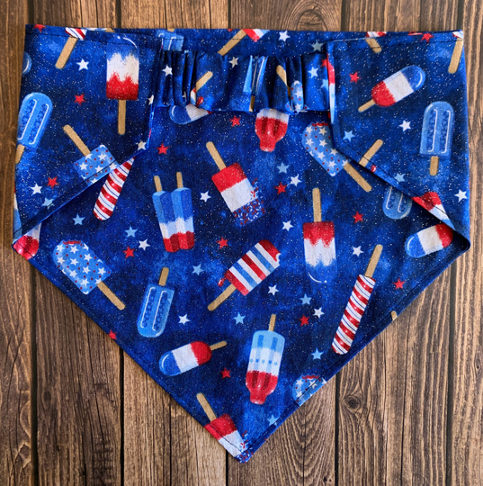 Dog Bandana, Glitter Pop, Elastic Scrunchie Personalized Bandana