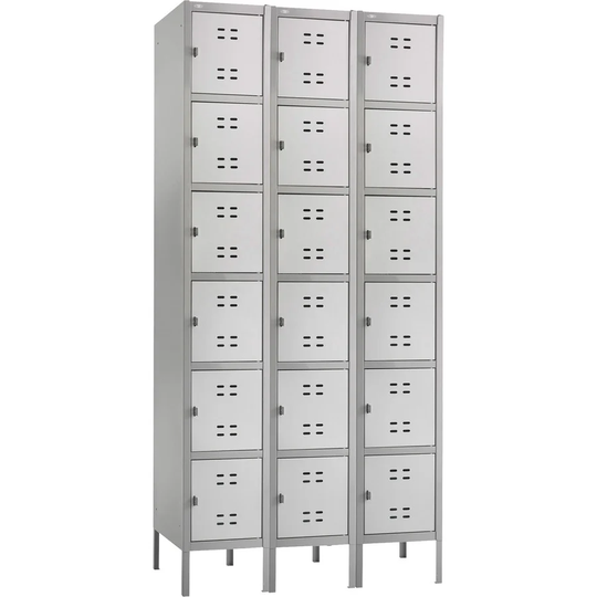 Safco Six-Tier Two-tone 3 Column Locker with Legs 78", Gray