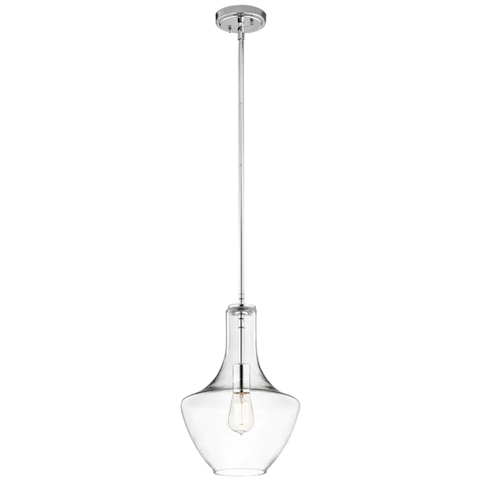 Kichler Lighting Everly Collection 1-light Chrome Pendant 10.5 inch Diameter