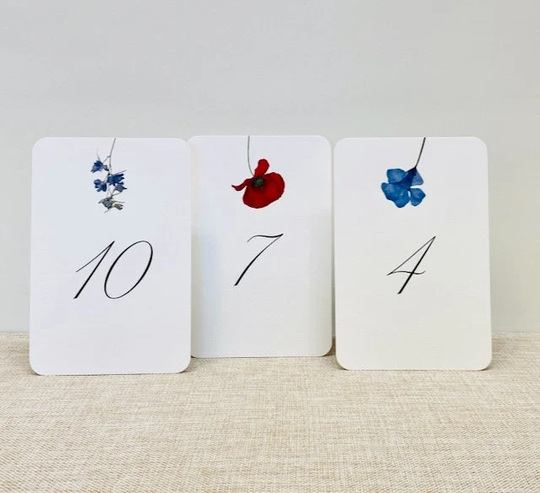 Table Numbers Pressed Flower Numbers, 4 X 6 | 1 Thru 10
