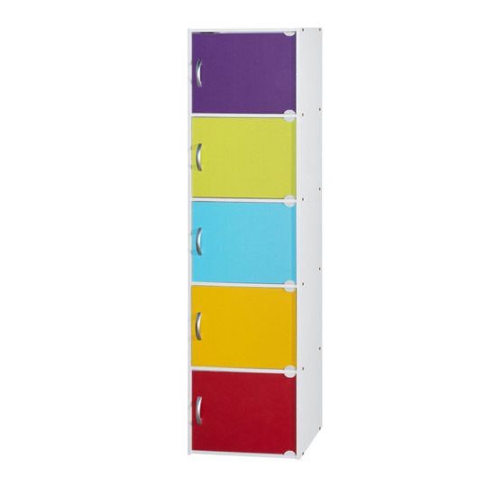 59" Blue and Yellow Multi-Purpose Bookcase with Shelves