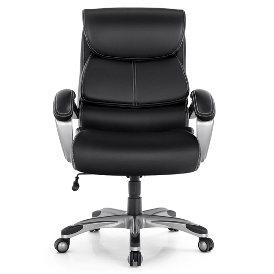 Costway 400LBS Big & Tall High Back Adjustable Swivel Leather Office