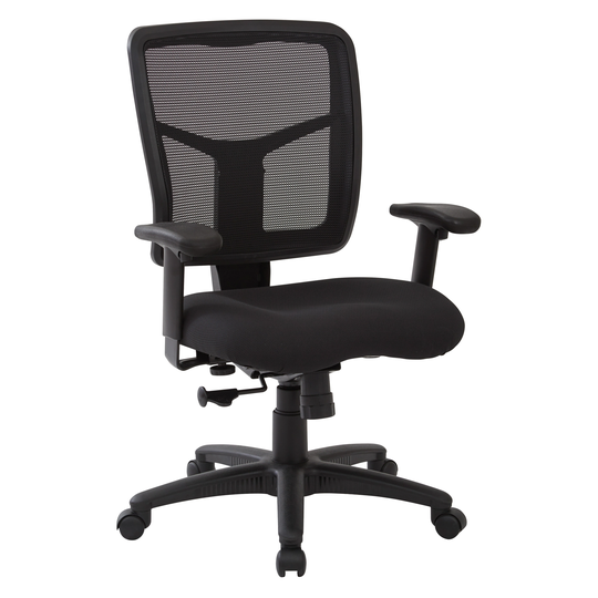 Black Mesh Back with Dove Black Fabric Seat Chair, 2-to-1 Synchro Tilt
