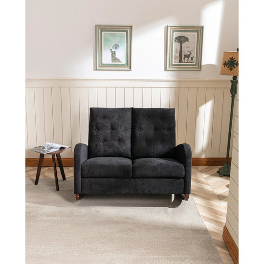 46.46'' Comfortable Rocking Sofa Living Room Sofa with Fabric Padded Seat, Modern Square Arm Loveseat for House or Apartment
