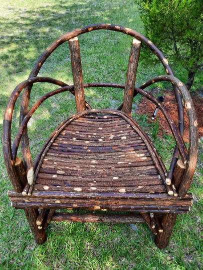 Handmade Twig Willow Sling Back Chair