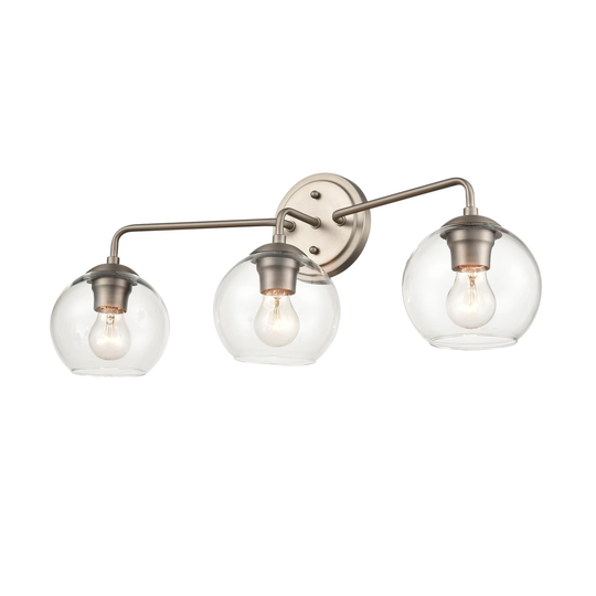 Millennium Lighting 3 Light Bathroom Vanity Fixture in Multiple Finishes with Clear Glass Shades