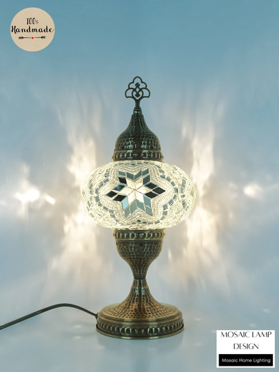 Turkish Mosaic Lamp, Table Colorful Desk Plug in Lights, Moroccan Lamp