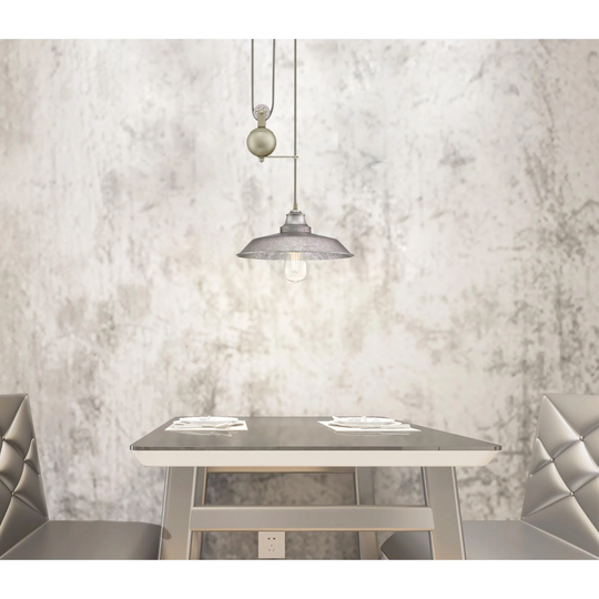 Westinghouse Lighting Iron Hill One-Light Galvanized Steel Indoor Pulley Pendant