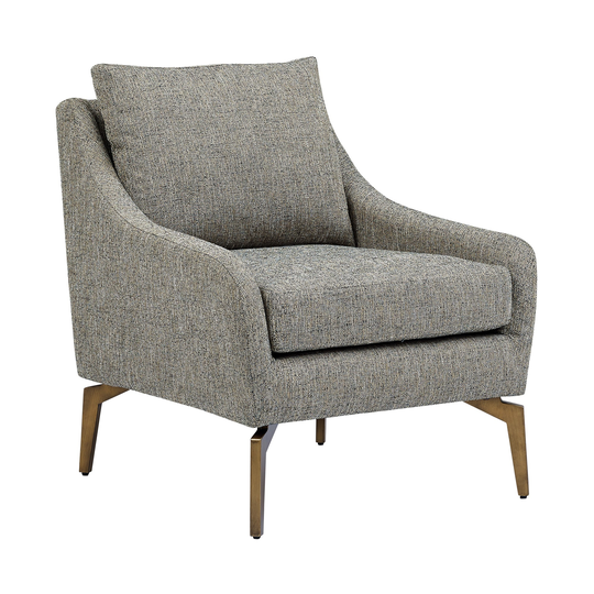 Accent Chair Fabric Thicken Padded Seat Arm Chairs with Metal Leg with Removable Back and Seat Cushion with Bronze Metal Legs