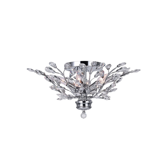 Guisseppe Lighting Six Light Flush Mount Ivy Chrome - Exact Size