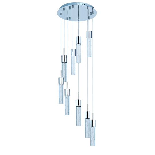 Maxim Fizz IV 9-light Chrome LED Pendant - Silver