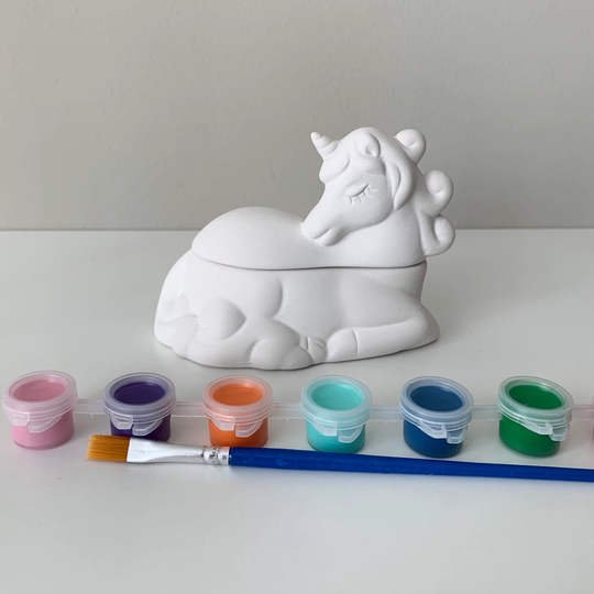 Unicorn Box Pottery Painting Kit, At Home Pottery Painting Kit, Ready-To-Paint Ceramic, Ceramic Art Party Favor, Date Night Craft Kit