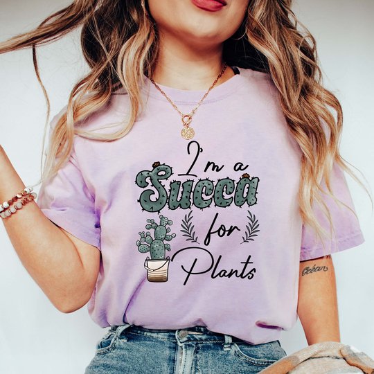 Comfort Colors I'm A Succa For Plants Shirt, Plant Lover Boho Comfy Shirt