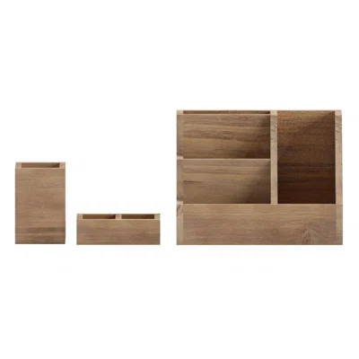 Comerford 3 Piece Wooden Desk Organizer Set