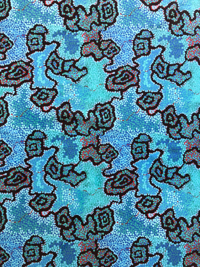 Aboriginal Art Water Dreaming Abstract Blue Quilting Cotton Fabric By 1/4 Or 1/2 Yard, Fat Quarter Fabric, Australian Indigenous