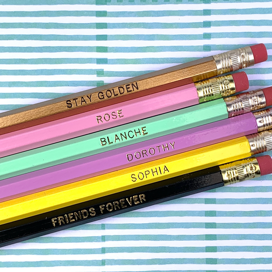 Golden Girls Pencils Set Of 6 | Quotes Gift Stationery Desk Teacher Television Tv Show Rose Blanche Dorothy Sophia Friends Squad