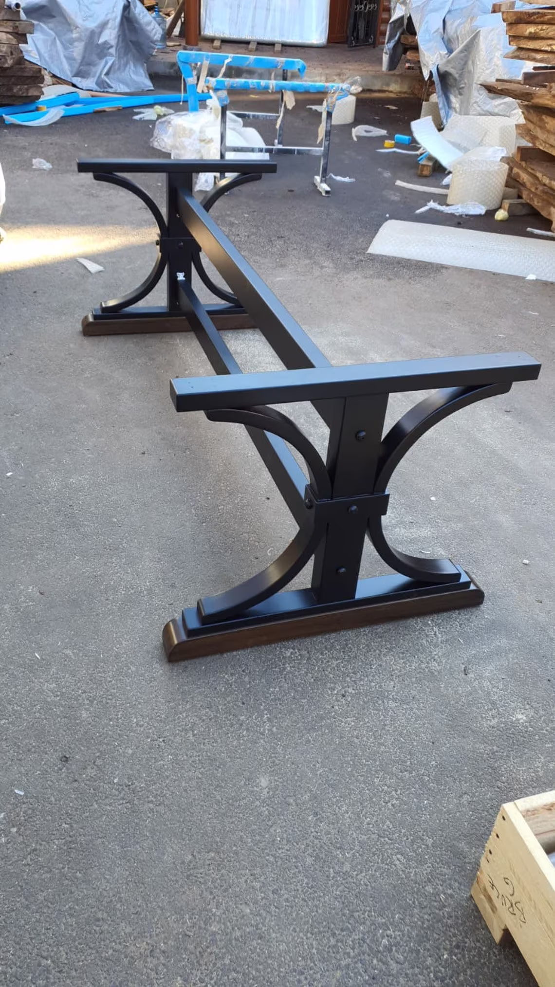 Rustic Wood Table Legs, Wooden Modern Base, Dining Desk Large Base