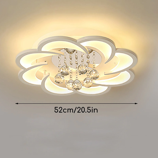 Modern Flower-Shaped LED Ceiling Lighting Crystal Flush Mount