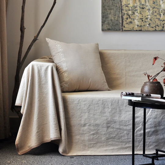 Farmhouse Cotton & Linen Sofa Slipcover | Washed Couch Cover Furniture Protector Sofa Covers For Living Room Home Decor