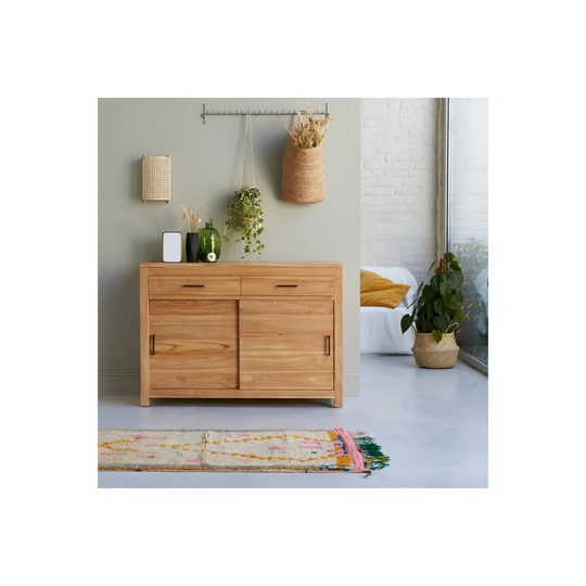 Tikamoon Mae Natural Teak Modern Sideboard