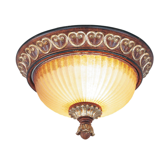 Livex Lighting Villa Verona Bronze/Gold-tone Steel/Glass Ceiling Mount Light
